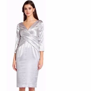 Adrianna Papell Satin Twist-Front Cocktail Dress